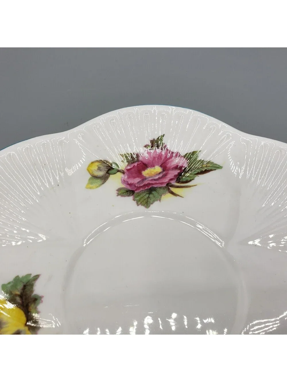 Vintage Shelley Teacup and Saucer Begonia Dainty Shape England LARGE